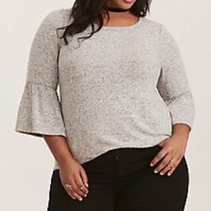 Torrid Grey Bell Sleeve Sweater (2X)